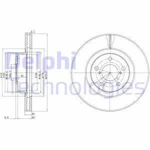 Тормозной диск DELPHI BG2827C (фото 1)
