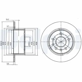 Тормозной диск DELPHI BG2870