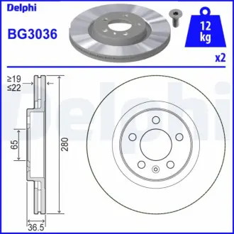 Тормозной диск DELPHI BG3036C