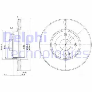 Тормозной диск DELPHI BG3393