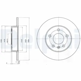 Тормозной диск DELPHI BG3406C