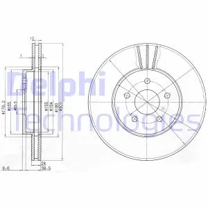 Тормозной диск DELPHI BG3537C