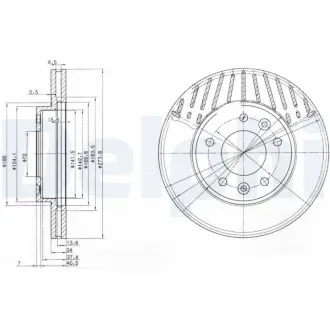 Тормозной диск DELPHI BG3563