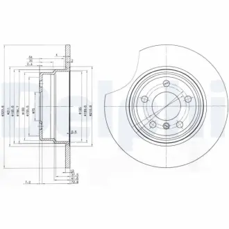 Диск гальмівний BMW X5(E53) "R D=324mm "00-07 DELPHI BG3629