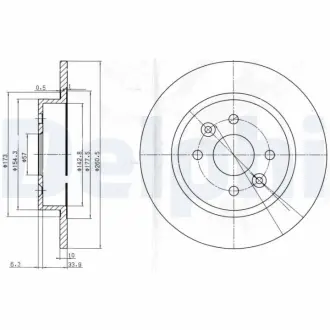 Тормозной диск DELPHI BG3804