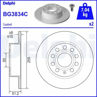 Тормозной диск DELPHI BG3834C