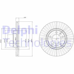 PEUGEOT гальмівний диск передн.407 04- DELPHI BG3835C