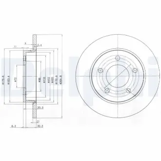Тормозной диск DELPHI BG4025
