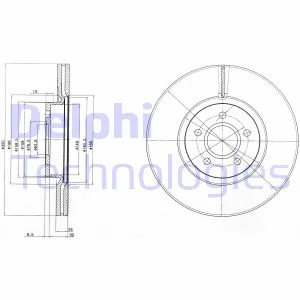 Диск гальмівний передн. FORD KUGA II 2.0 13- DELPHI BG4056C