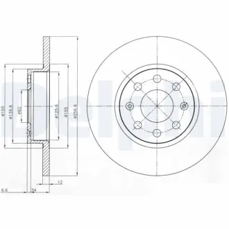 Тормозной диск DELPHI BG4155