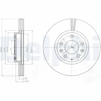 Тормозной диск DELPHI BG4255