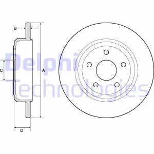 JEEP Диск гальмівний задній Grand Cherokee (17") DELPHI BG4772C