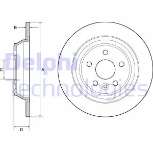 Гальмівний диск задн. FORD Mondeo 07- S-Max 06- DELPHI BG4804C