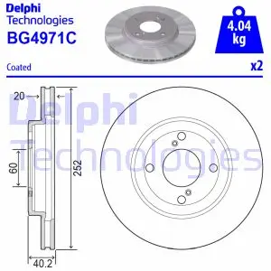 Диск гальм. передн. SUZUKI SWIFT 17- DELPHI BG4971C