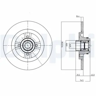 Тормозной диск DELPHI BG9025RSC