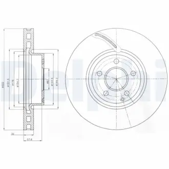 Тормозной диск DELPHI BG9075C