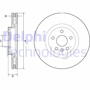 LAND ROVER Диск гальм. передній Range Rover Evoque 11-, Discovery Sport 14- DELPHI BG9183C