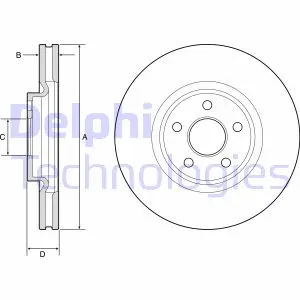 FORD гальмівний диск S-MAX 2.0TDCI 15- DELPHI BG9203C