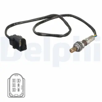 Лямбда-зонд (кількість дротів 5, 810мм) SEAT AROSA, CORDOBA, CORDOBA VARIO, IBIZA II, IBIZA III, INCA SKODA FABIA I, FABIA I PRAKTIK VW CADDY II, LUPO I, POLO, POLO III 1.4 04.96-04.12 DELPHI ES2109912B1