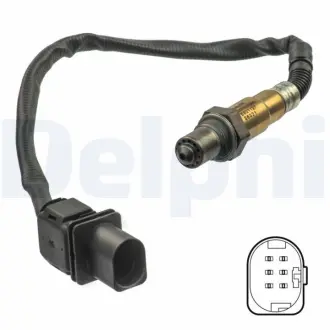 Лямбда-зонд (кількість дротів 5, 401мм) FIAT BRAVO, BRAVO II, CROMA, DUCATO, GRANDE PUNTO, IDEA, STILO LANCIA DELTA III, MUSA 1.6D-3.0D 01.04- DELPHI ES2112712B1