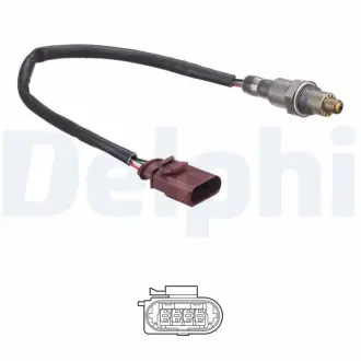 Лямбда-зонд (кількість дротів 4, 285мм) SEAT IBIZA IV, IBIZA IV SC, IBIZA IV ST, TOLEDO IV SKODA FABIA III, FABIA III PRAKTIK, RAPID VW POLO V, POLO V/HATCHBACK 1.2 01.14-12.22 DELPHI ES2113912B1