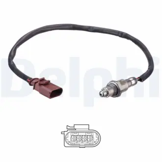 Лямбда-зонд (кількість дротів 4, 475мм) AUDI A3 SEAT LEON, LEON SC, LEON ST SKODA OCTAVIA III VW GOLF SPORTSVAN VII, GOLF VII, TOURAN 1.2 08.12-08.20 DELPHI ES2115512B1