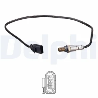 Лямбда-зонд (кількість дротів 4, 700мм) AUDI A1, A1 ALLSTREET, A1 CITY CARVER, A3, Q2 CUPRA FORMENTOR, LEON, LEON SPORTSTOURER SEAT ARONA, ATECA, IBIZA V, LEON 1.4-1.5H 03.15- DELPHI ES2116112B1