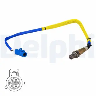 Лямбда-зонд (кількість дротів 4, 628мм) FORD C-MAX II, FOCUS C-MAX, FOCUS II, FOCUS III, GRAND C-MAX 1.6-1.6LPG 07.04-02.20 DELPHI ES2118412B1