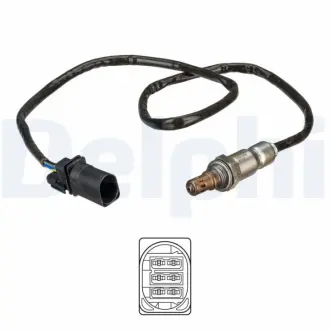 Лямбда-зонд (кількість дротів 5, 801мм) VW CALIFORNIA T6 CAMPER, MULTIVAN T6, TRANSPORTER T6, TRANSPORTER T6 / CARAVELLE T6 2.0D 04.15-08.24 DELPHI ES21204-12B1