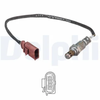 Лямбда-зонд (кількість дротів 4, 450мм) AUDI A1 SEAT IBIZA IV, IBIZA IV SC, IBIZA IV ST, TOLEDO IV SKODA FABIA III, RAPID VW POLO V, POLO V/HATCHBACK 1.0 08.14-12.22 DELPHI ES2122412B1