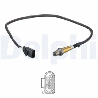 Лямбда-зонд (кількість дротів 4, 801мм) AUDI A3, TT SEAT LEON, LEON SC, LEON ST SKODA OCTAVIA III VW GOLF ALLTRACK VII, GOLF VII, PASSAT B8 1.8/2.0 04.12- DELPHI ES2127312B1