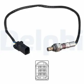 Лямбда-зонд (кількість дротів 5, 680мм) AUDI A3 SEAT ALTEA, ALTEA XL, LEON, TOLEDO III SKODA OCTAVIA II VW GOLF V, JETTA III, PASSAT B6, TOURAN 2.0D 08.05-12.13 DELPHI ES2129112B1