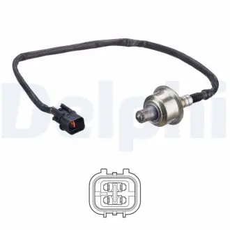 Лямбда-зонд (кількість дротів 4, 530мм) HYUNDAI I20 II 1.2/1.2LPG 11.14-09.21 DELPHI ES2131712B1