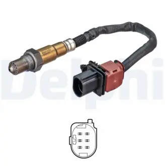 Лямбда-зонд (кількість дротів 5, 300мм) FORD C-MAX II, FOCUS IV, GRAND C-MAX 1.0/1.0H 10.12- DELPHI ES2132612B1