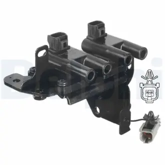 Котушка запалювання HYUNDAI ACCENT, ACCENT II, ACCENT III, COUPE I, COUPE II, ELANTRA III, GETZ, MATRIX KIA CERATO I, RIO II 1.4/1.5/1.6 10.94-12.11 DELPHI GN1041312B1