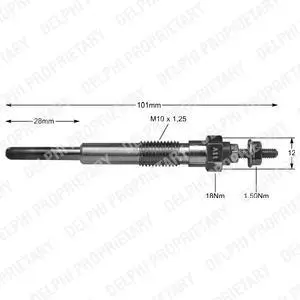 Glow plug. Свеча накаливания DELPHI HDS268
