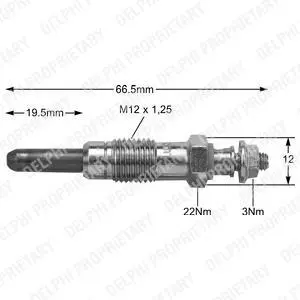 Glow plug. Свеча накаливания DELPHI HDS271