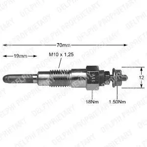 Glow plug. Свеча накаливания DELPHI HDS280