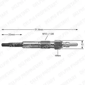 Glow plug. Свеча накаливания DELPHI HDS342