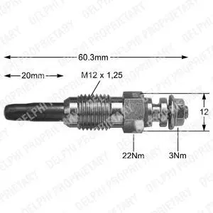 Glow plug. Свеча накаливания DELPHI HDS343