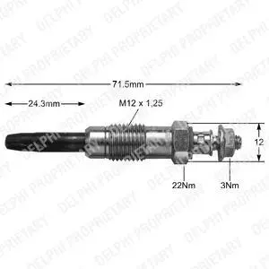 Glow plug. Свеча накаливания DELPHI HDS348