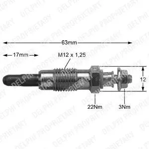 Glow plug. Свеча накаливания DELPHI HDS362