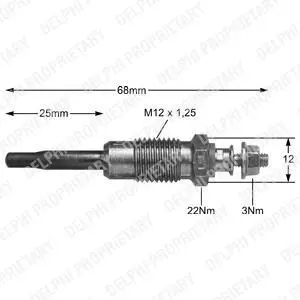 Glow plug. Свеча накаливания DELPHI HDS366
