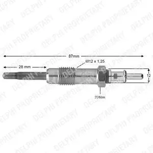 Glow plug. Свеча накаливания DELPHI HDS373