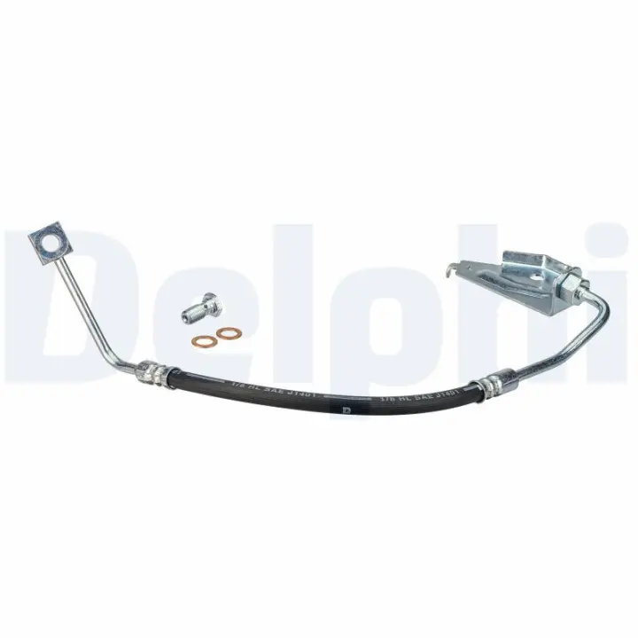 Гальмівний шланг задн лів (довжина 254мм, M10/Banjo) JAGUAR XF I, XF SPORTBRAKE 2.0-5.0 03.08-12.15 DELPHI LH7844 (фото 1)