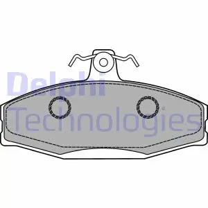 Комплект гальмівних колодок передн, MITSUBISHI COLT I, LANCER F, LANCER I SKODA FAVORIT, FAVORIT FORMAN, FAVORIT/KOMBI, FELICIA CUBE, FELICIA I, FELICIA II VW CADDY II 1.2-1.9D 01.78-04.02 DELPHI LP1429