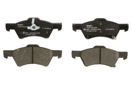 Комплект тормозных колодок, дисковый тормоз DELPHI LP1693