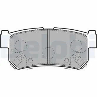 Комплект гальмівних колодок задн, SSANGYONG ACTYON I, ACTYON SPORTS I, ACTYON SPORTS II, KORANDO, KYRON, MUSSO, MUSSO SPORTS, REXTON / REXTON II, REXTON W / REXTON, RODIUS II 2.0D-3.2 06.96- DELPHI LP2127