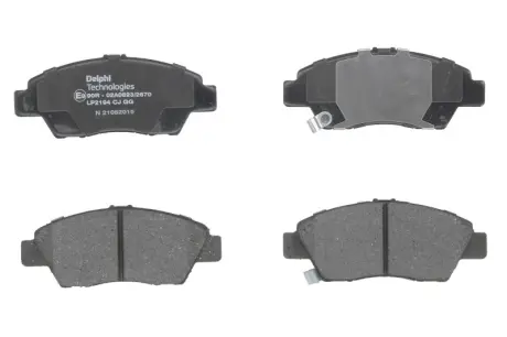 Комплект гальмівних колодок передн, HONDA CITY V, CIVIC VIII, CR-Z, INSIGHT, JAZZ III, JAZZ IV, JAZZ V 1.2-1.5H 01.06- DELPHI LP2194