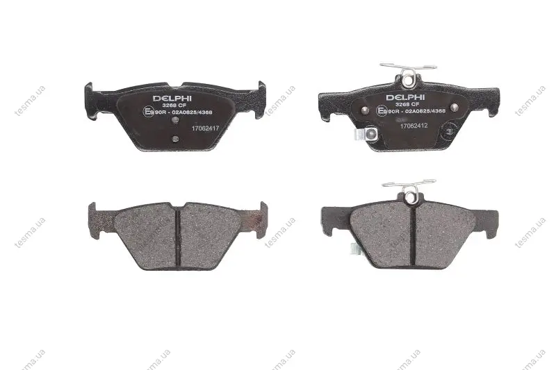 Комплект гальмівних колодок задн, SUBARU CROSSTREK, FORESTER, IMPREZA, LEGACY VI, LEVORG, OUTBACK, WRX, XV 1.6-3.6 09.13- DELPHI LP3268 (фото 1)